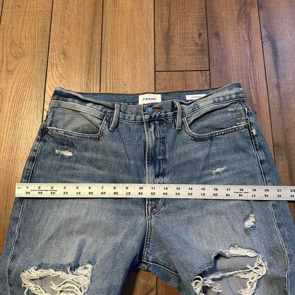 Frame Le Hollywood Jeans Women's Size 31 Distressed Thrashed Flare - Picture 7 of 7